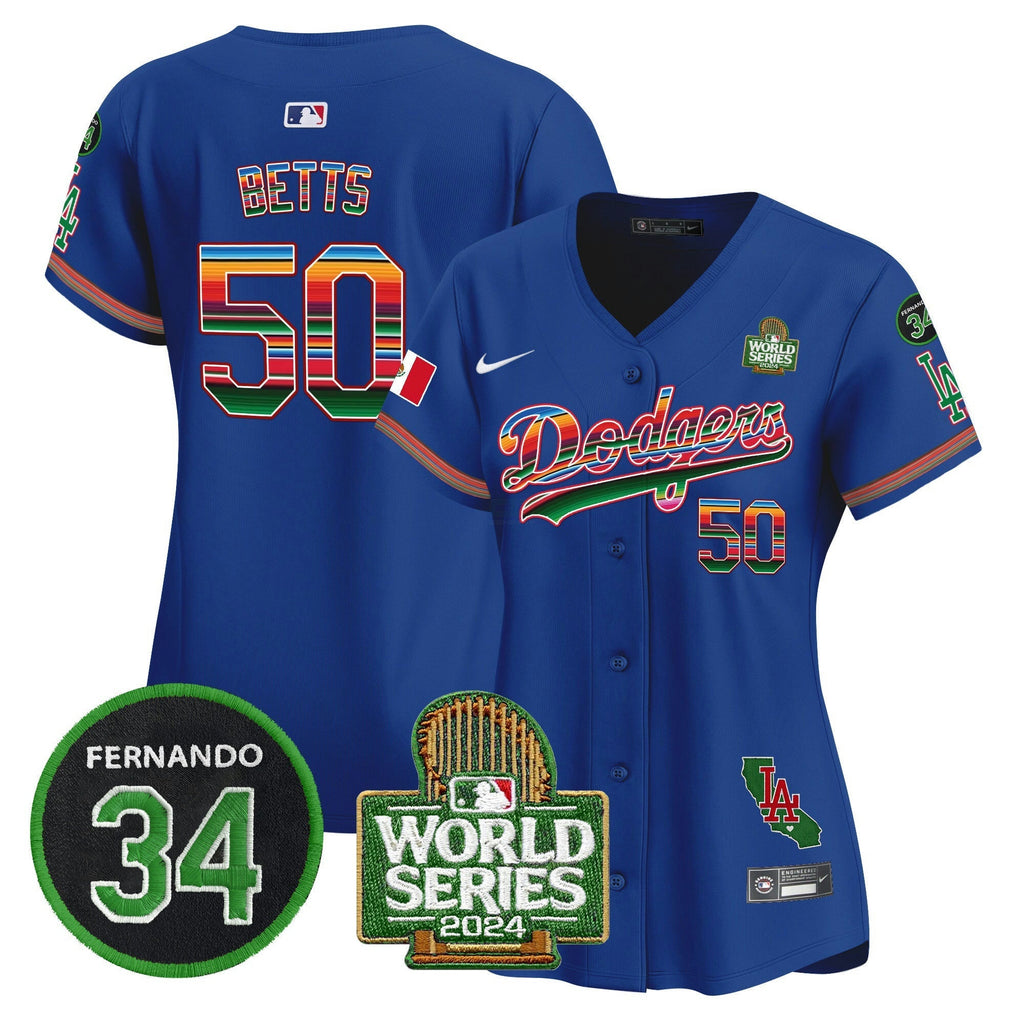 MLB Women’s Mexico Fernando Memorial & 2024 World Series Patch Vapor Premier Limited Jersey V2
