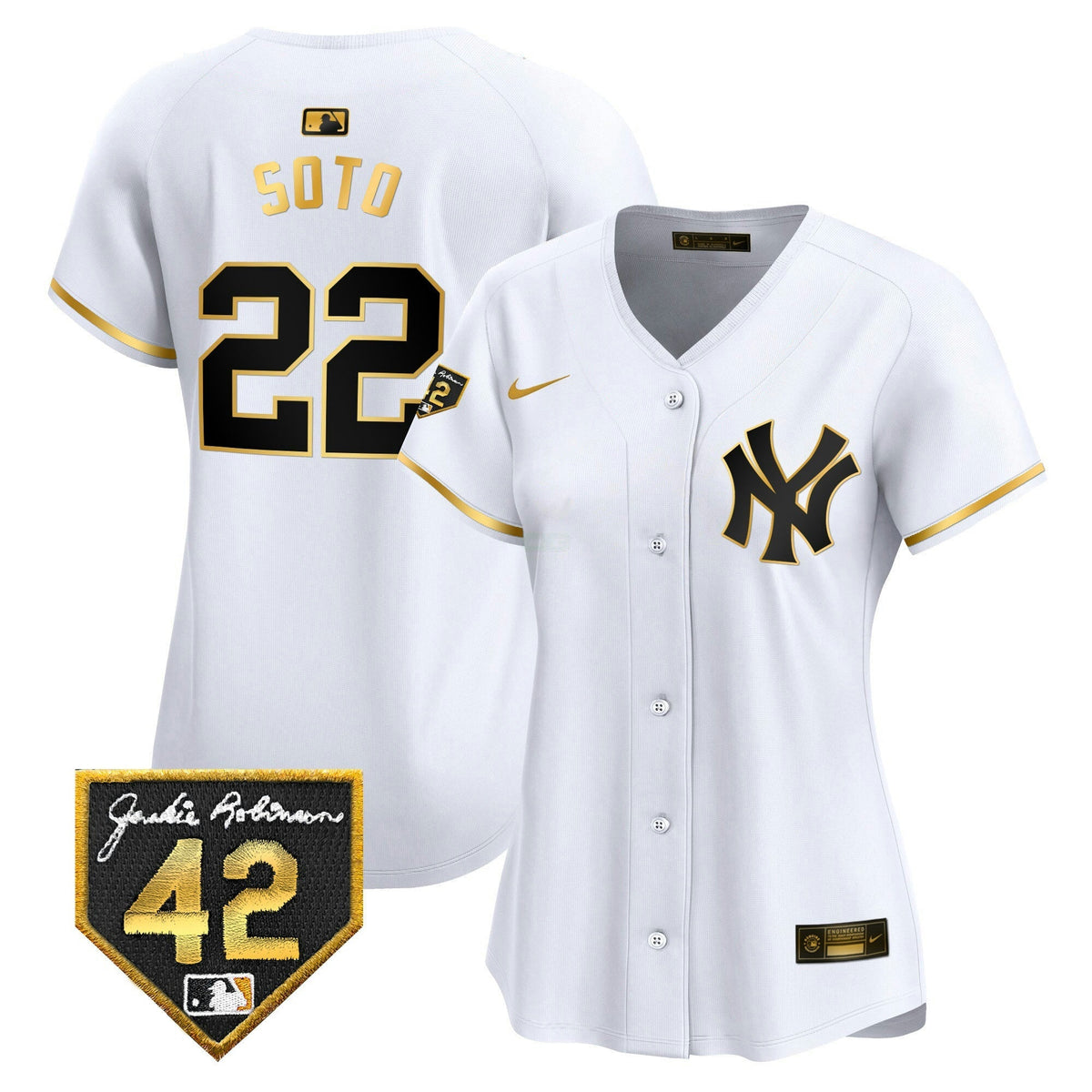 MLB New York Yankees Women’s New York 2024 Jackie Robinson Patch Vapor Premier Limited Jersey