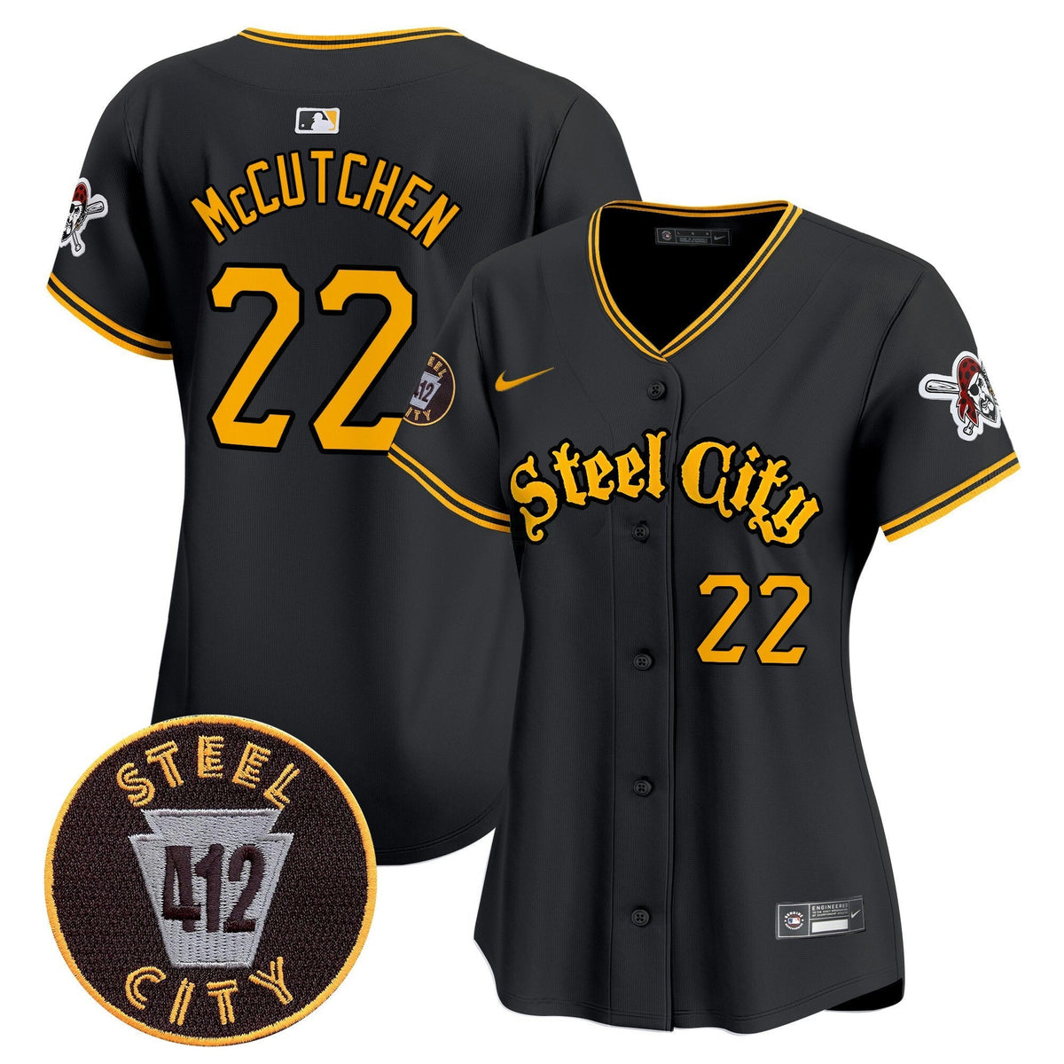 MLB Women’s Pittsburgh 412 Patch Vapor Premier Limited Jersey