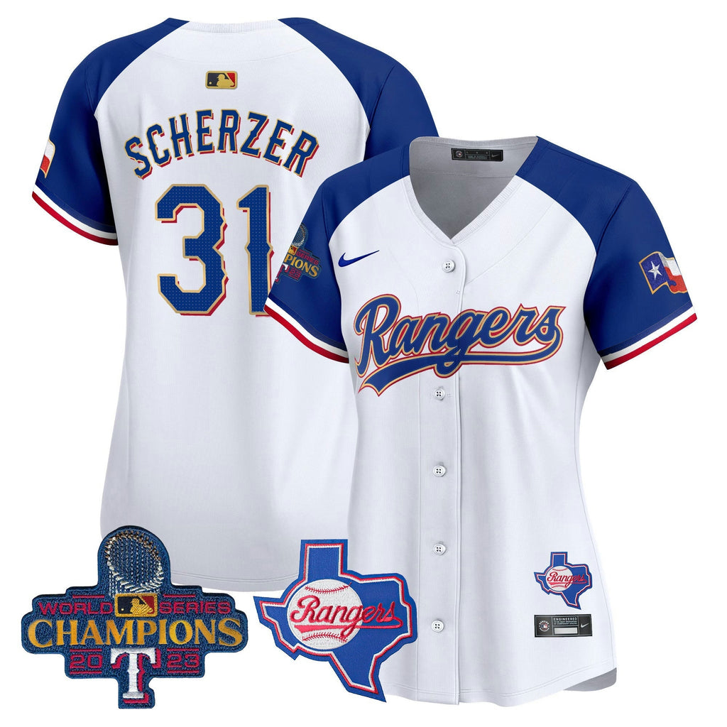 MLB Women’s Texas 2023 World Series Champions Gold Trim Vapor Premier Limited Jersey V2