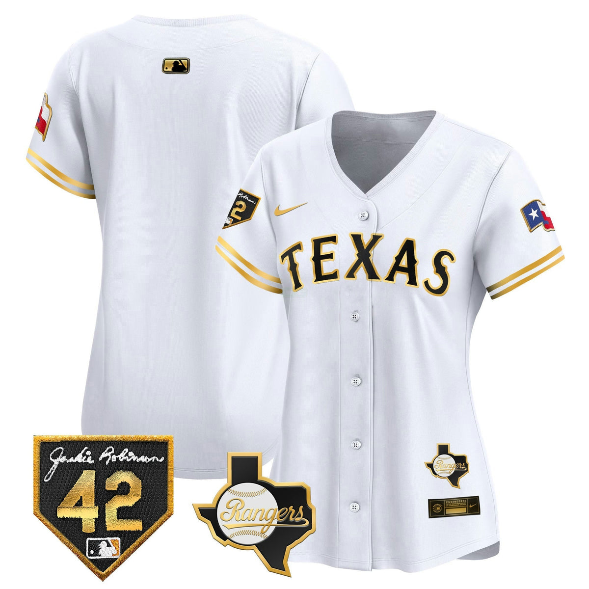 MLB Women’s Texas 2024 Jackie Robinson Patch Vapor Premier Limited Jersey