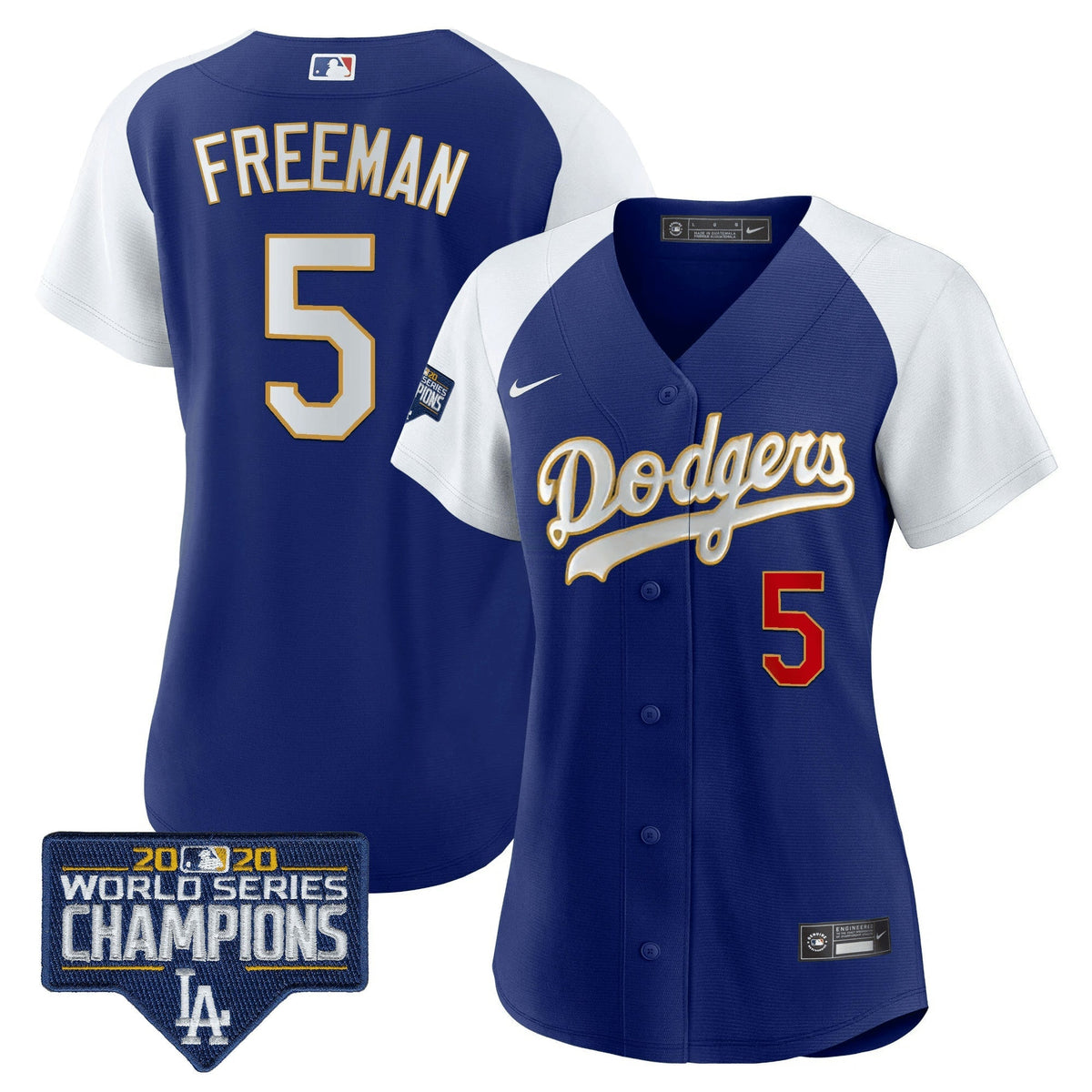 MLB Women’s World Series Champions Patch Gold Trim Jersey