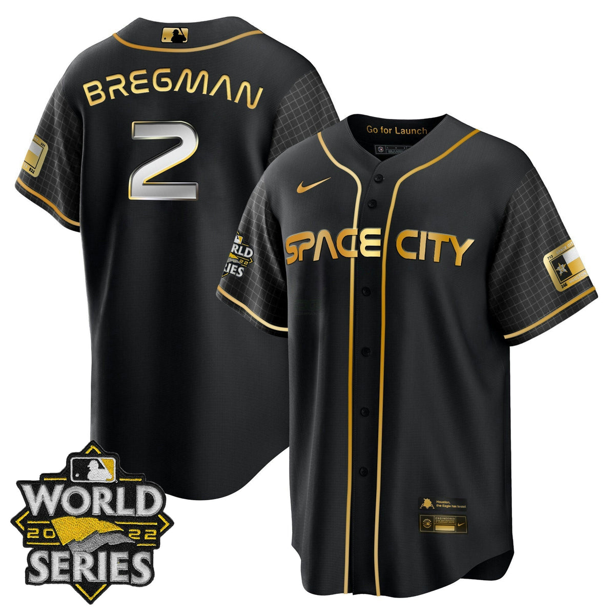 MLB Youth’s Houston Space City Gold 2022 World Series Jersey