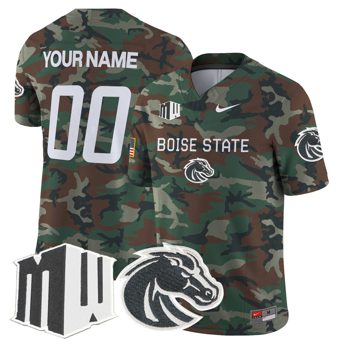 NCAA Boise State Broncos 2024 Military Vapor Limited Jersey - Custom