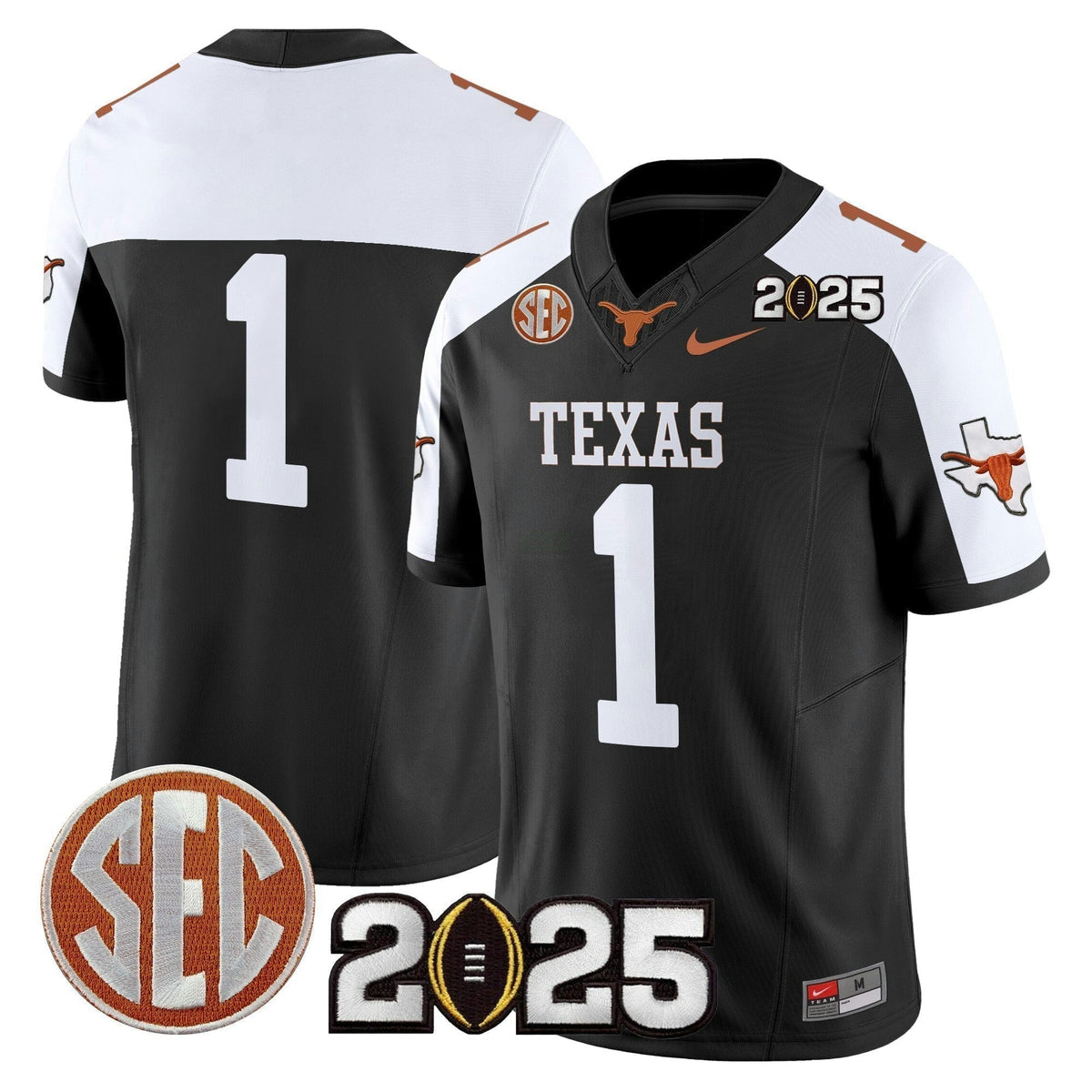 NCAA Texas Longhorns 2025 College Football Playoff Final Patch Vapor Limited Jersey