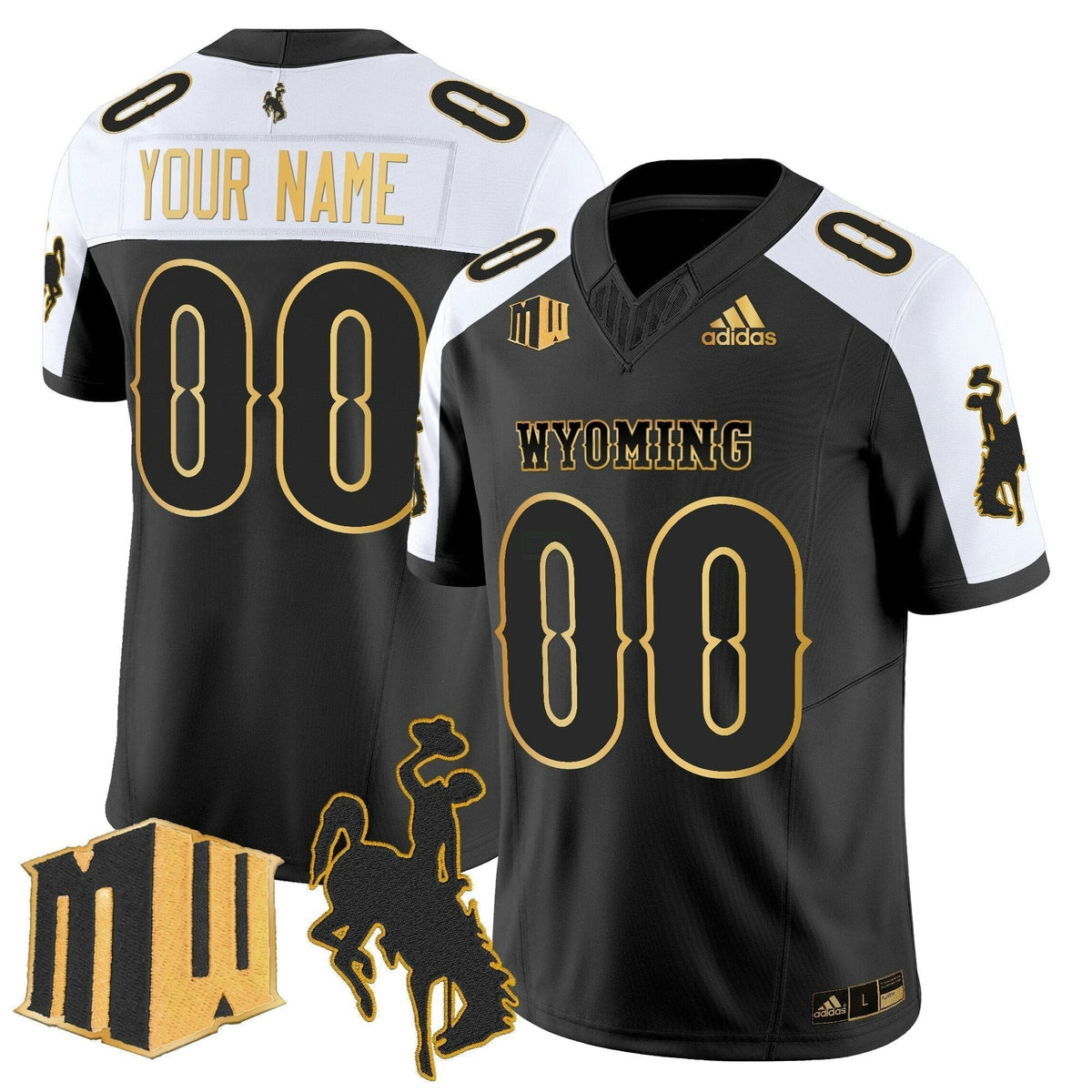 NCAA Wyoming Cowboys 2025 Gold Vapor Limited Jersey - Custom