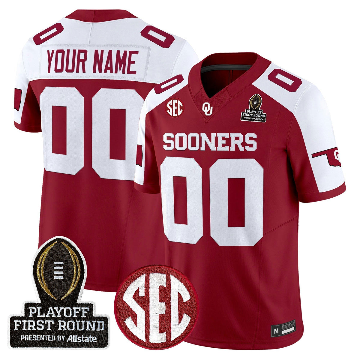NCAA Oklahoma Sooners 2025 Playoff First Round Vapor Limited Jersey - Custom