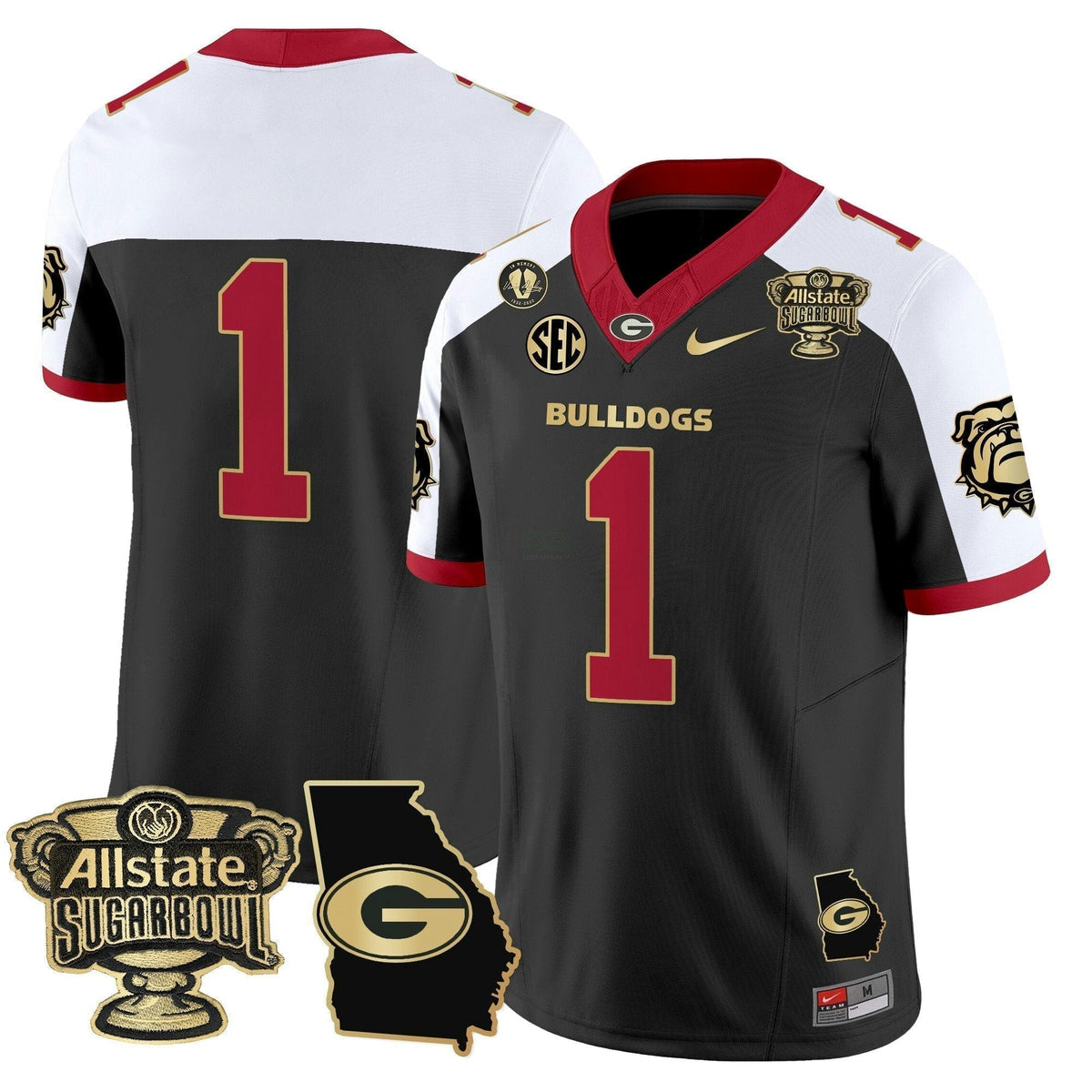 NCAA 2025 Sugar Bowl & Georgia Map Patch Vapor Limited Jersey N2