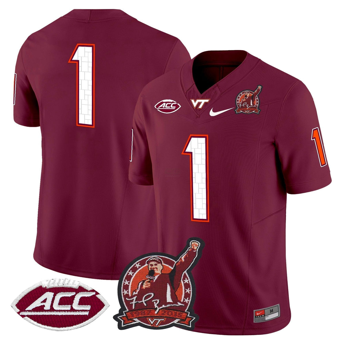 NCAA Coach Frank Beamer Patch 2025 Vapor Limited Jersey