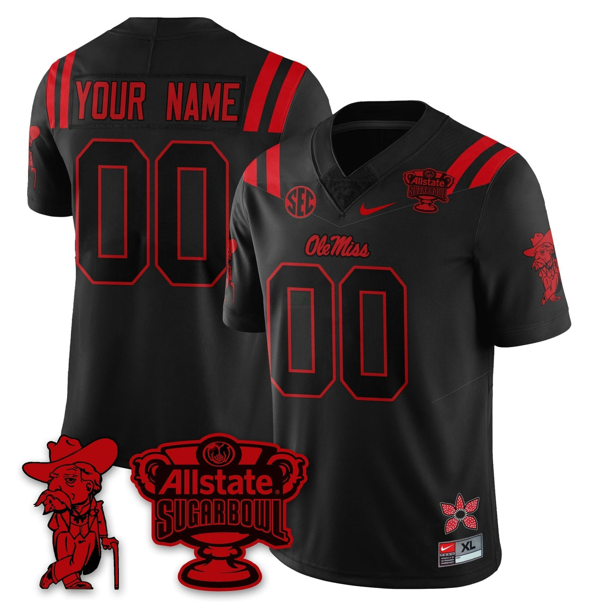 NCAA Custom 2025 Sugar Bowl 'Stranger Things Edition' Vapor Limited Jersey