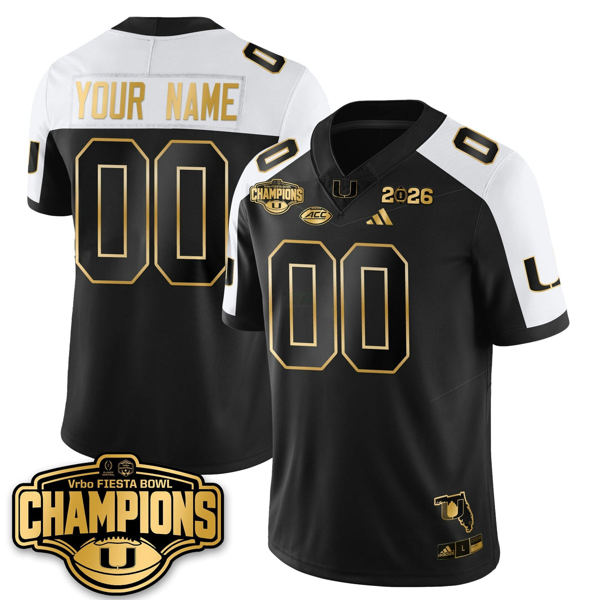 NCAA Custom Football Vapor Limited Gold Jersey - Fiesta Bowl Champions