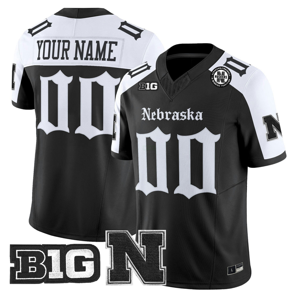 NCAA Nebraska Cornhuskers 'Gothic Edition' Vapor Limited Jersey - Custom
