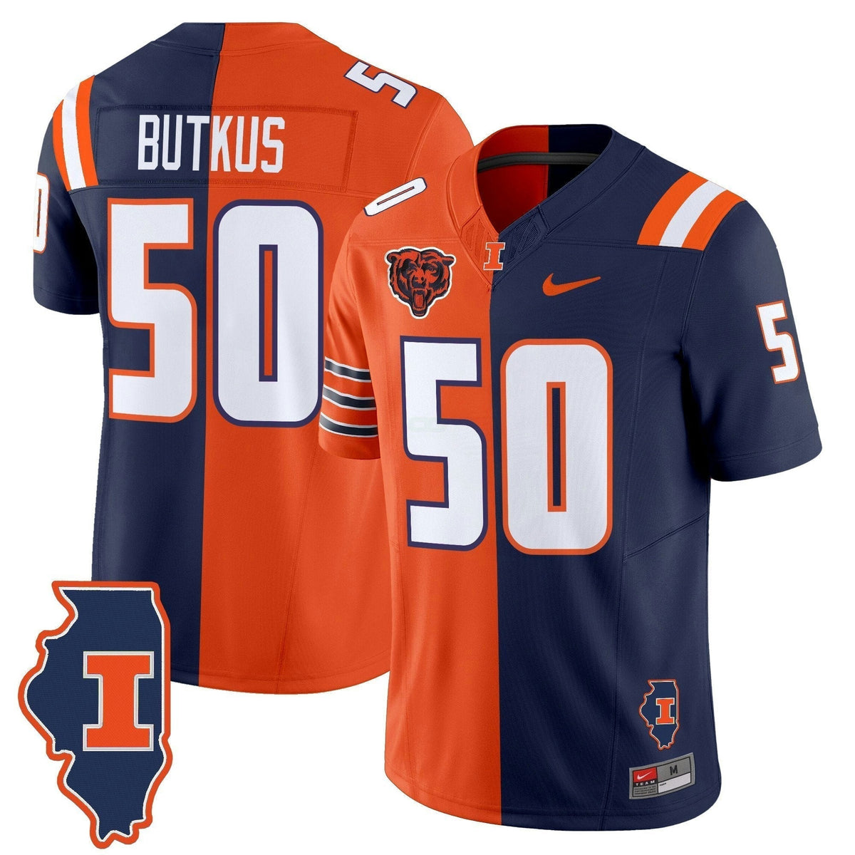 NCAA Illinois Fighting Illini Split Vapor Limited Jersey