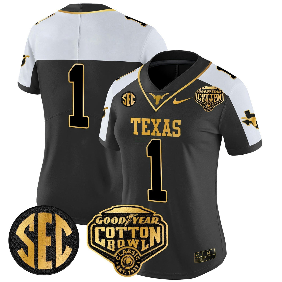 NCAA Women's Cotton Bowl Patch Gold Vapor Limited Jersey