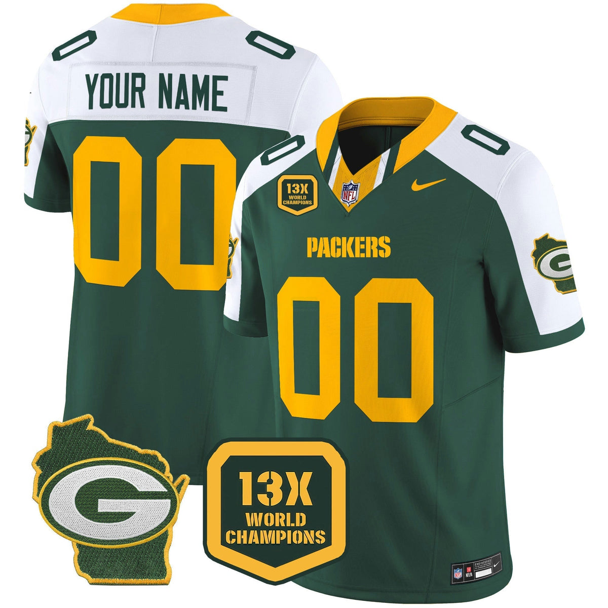 NFL 13 Time World Champions & Home Patch Vapor Limited Jersey