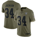Jersey NFL Las Vegas Raiders 2022 Salute To Service Retired Player Limited – Olive