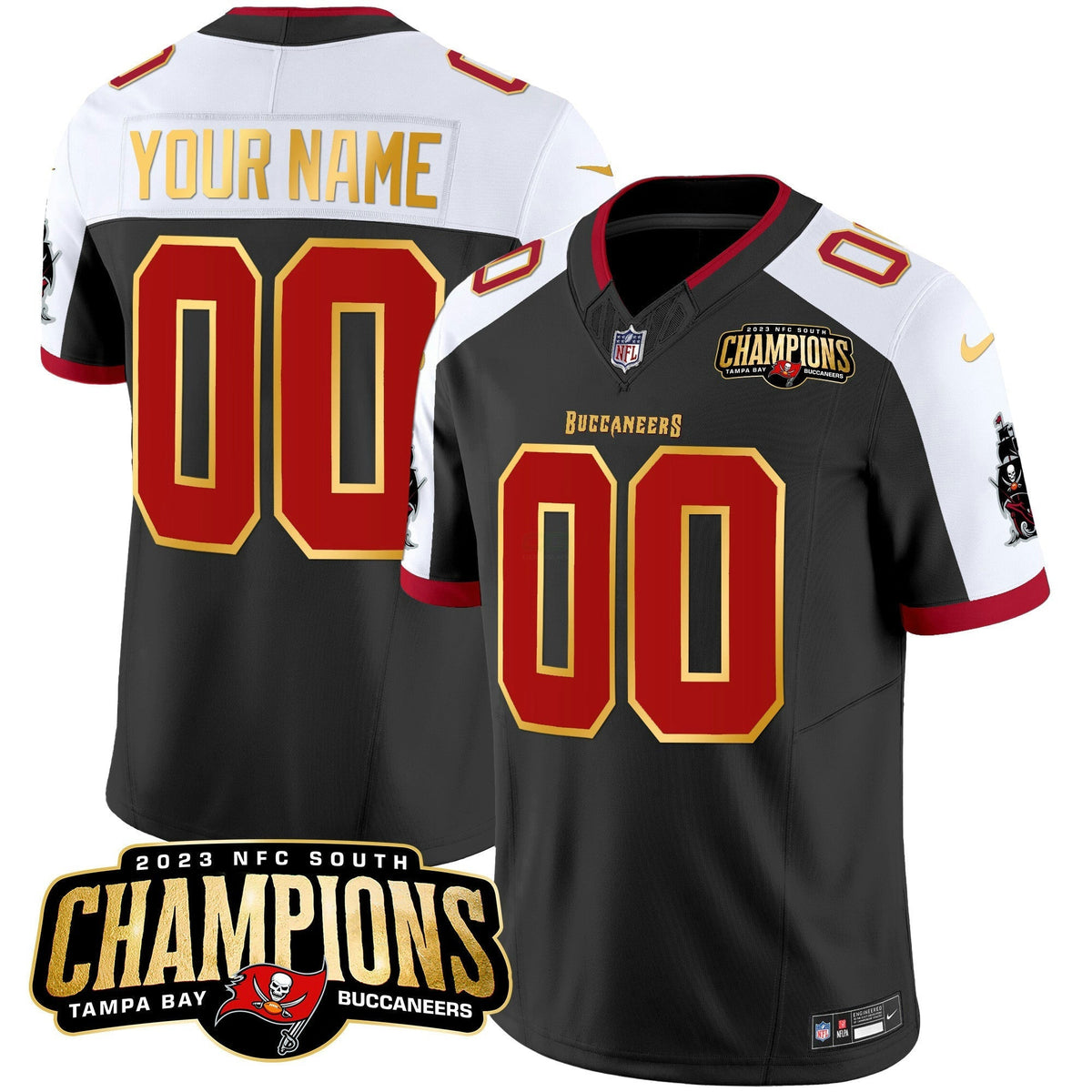 NFL 2023 NFC South Champions Patch Gold Trim Vapor Jersey