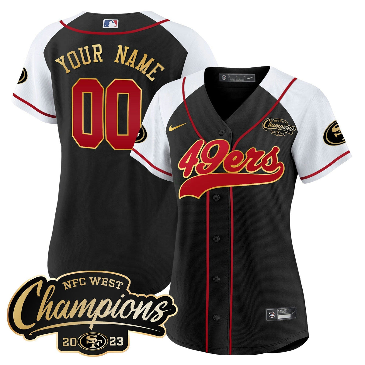 NFL 2023 NFC West Champions Baseball Gold Trim Jersey