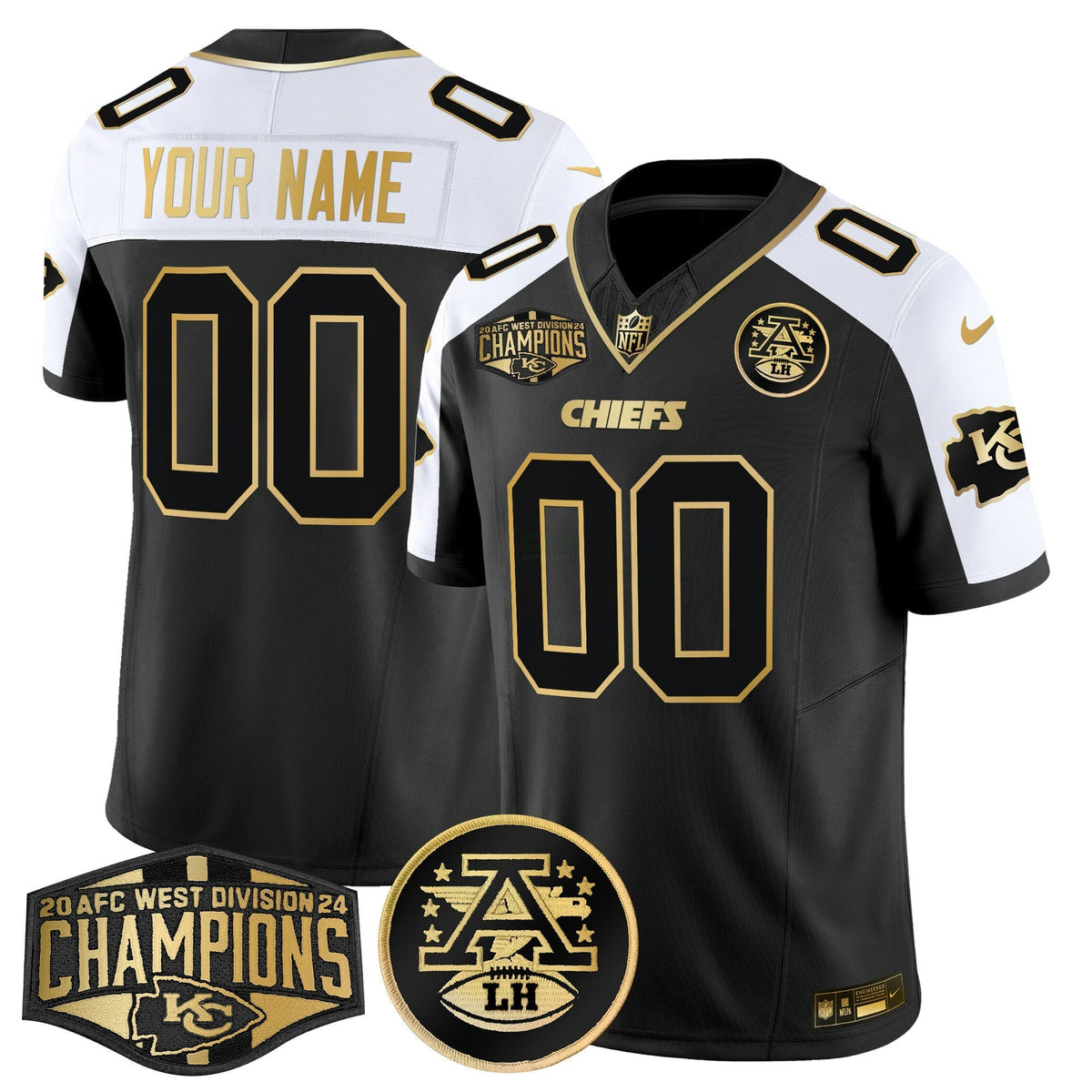 NFL 2024 AFC West Division Champions Patch Gold Vapor Limited Jersey