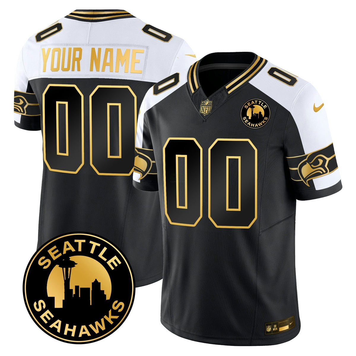 NFL 2025 Seattle City Patch Gold Vapor Limited Jersey