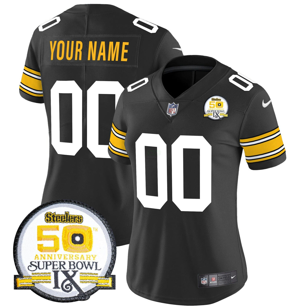 NFL 50th Anniversary Of Super Bowl IX Patch Vapor Limited Jersey