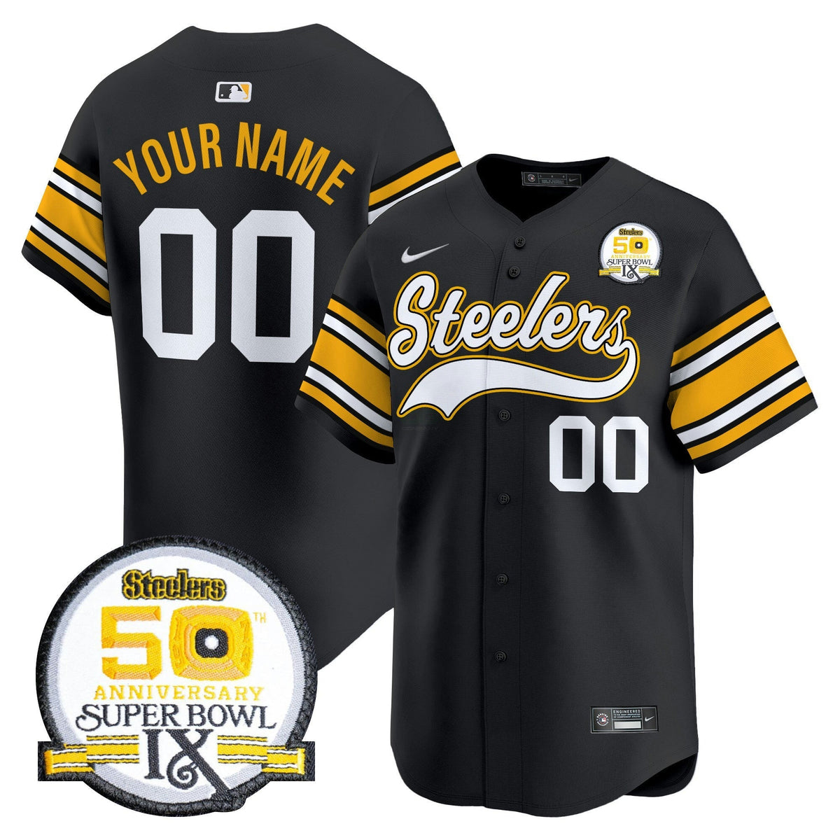 NFL 50th Anniversary Of Super Bowl IX Patch Vapor Premier Jersey