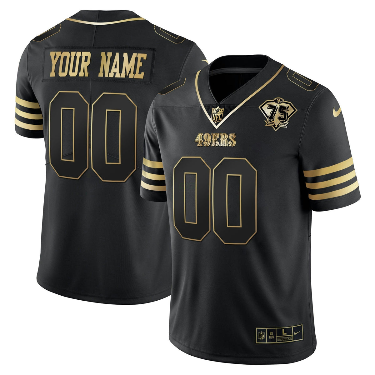 NFL 75th Anniversary Patch Vapor Gold Jersey