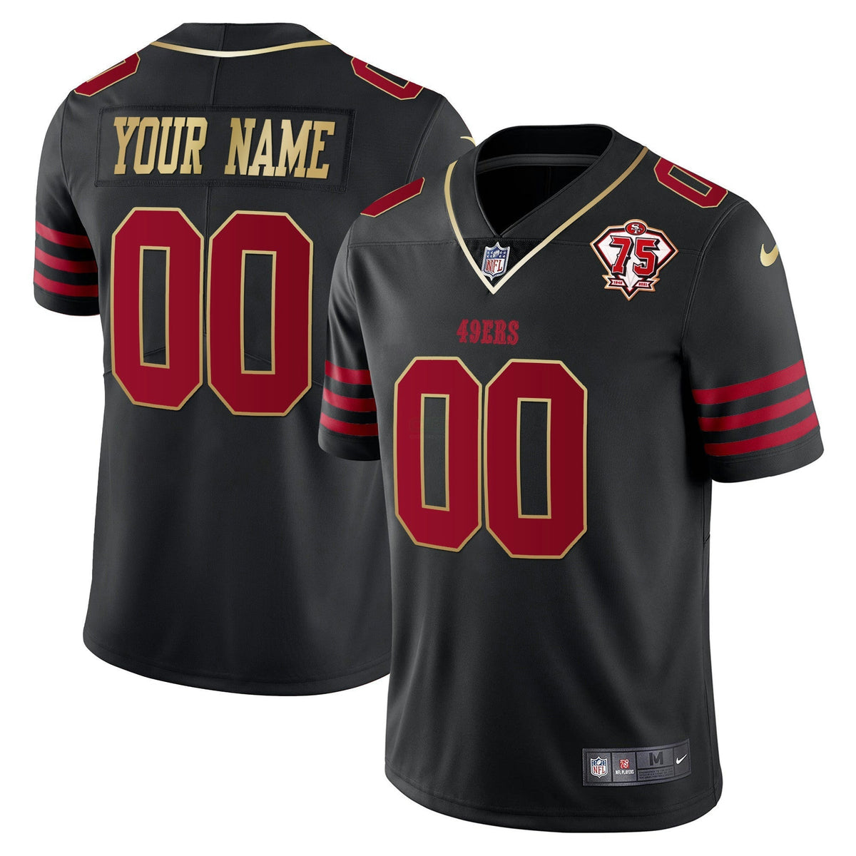 NFL 75th Anniversary Patch Vapor Gold Trim Jersey