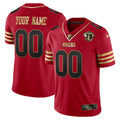 Jersey NFL 75th Anniversary Patch Vapor Black Red Gold Limited Custom Name