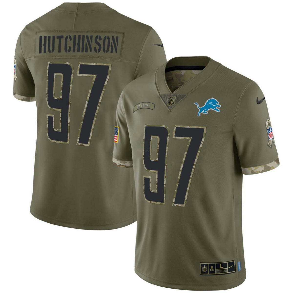 NFL Aidan Hutchinson Detroit Salute To Service Jersey - Salute To Service