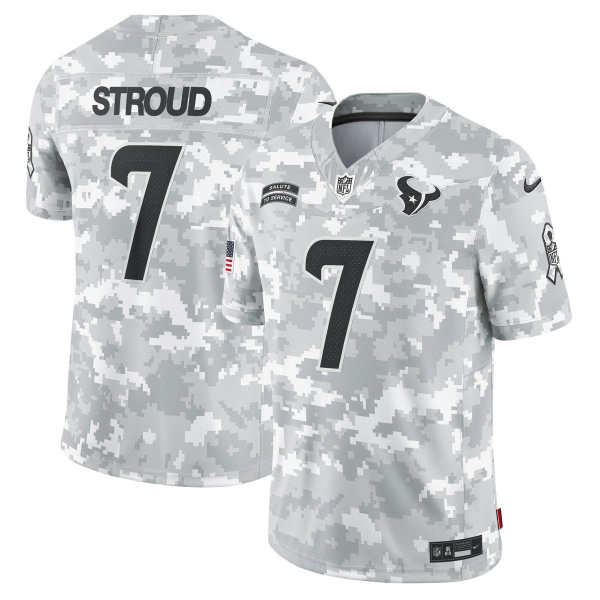 NFL C.J. Stroud Houston 2024 Salute to Service Vapor Limited Jersey – Arctic Camo - Arctic Camo