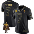 NFL C.J. Stroud Houston Black Gold Walter Payton Patch Jersey