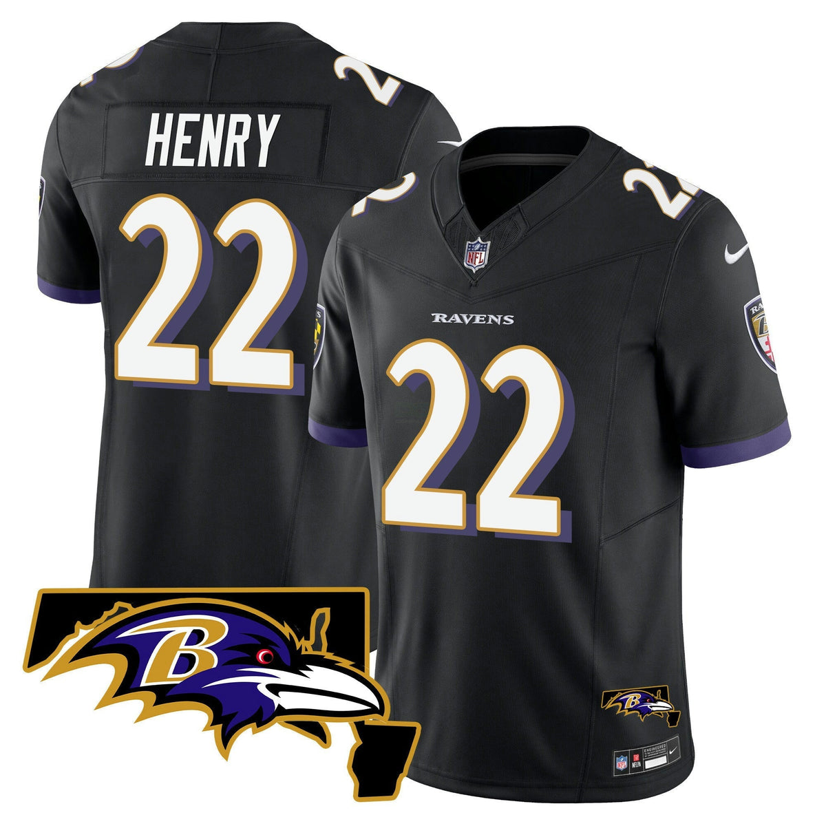 NFL Derrick Henry Maryland Patch Vapor Limited Jersey