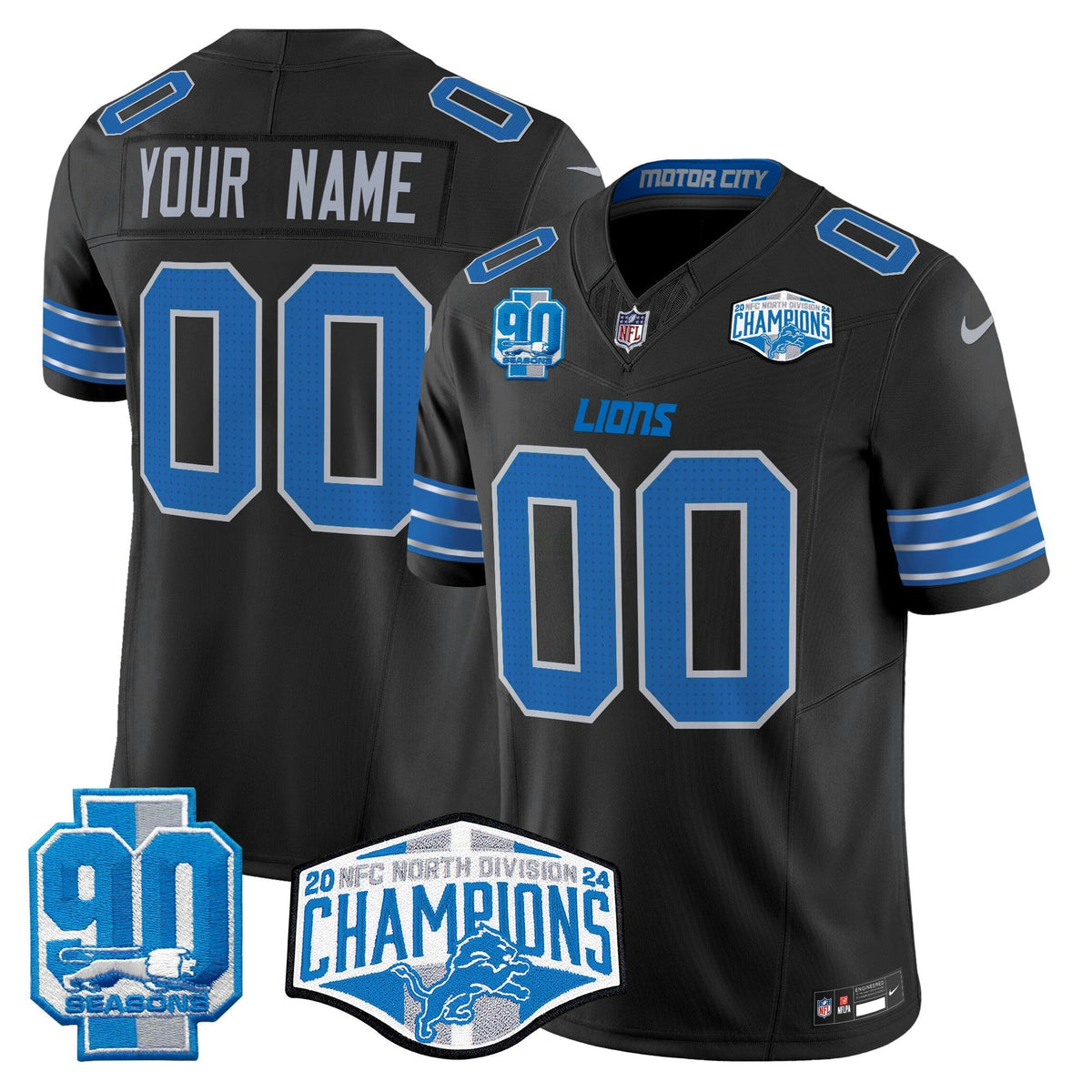 NFL Detroit 2024 NFC North Division Champions Patch Vapor Limited Jersey