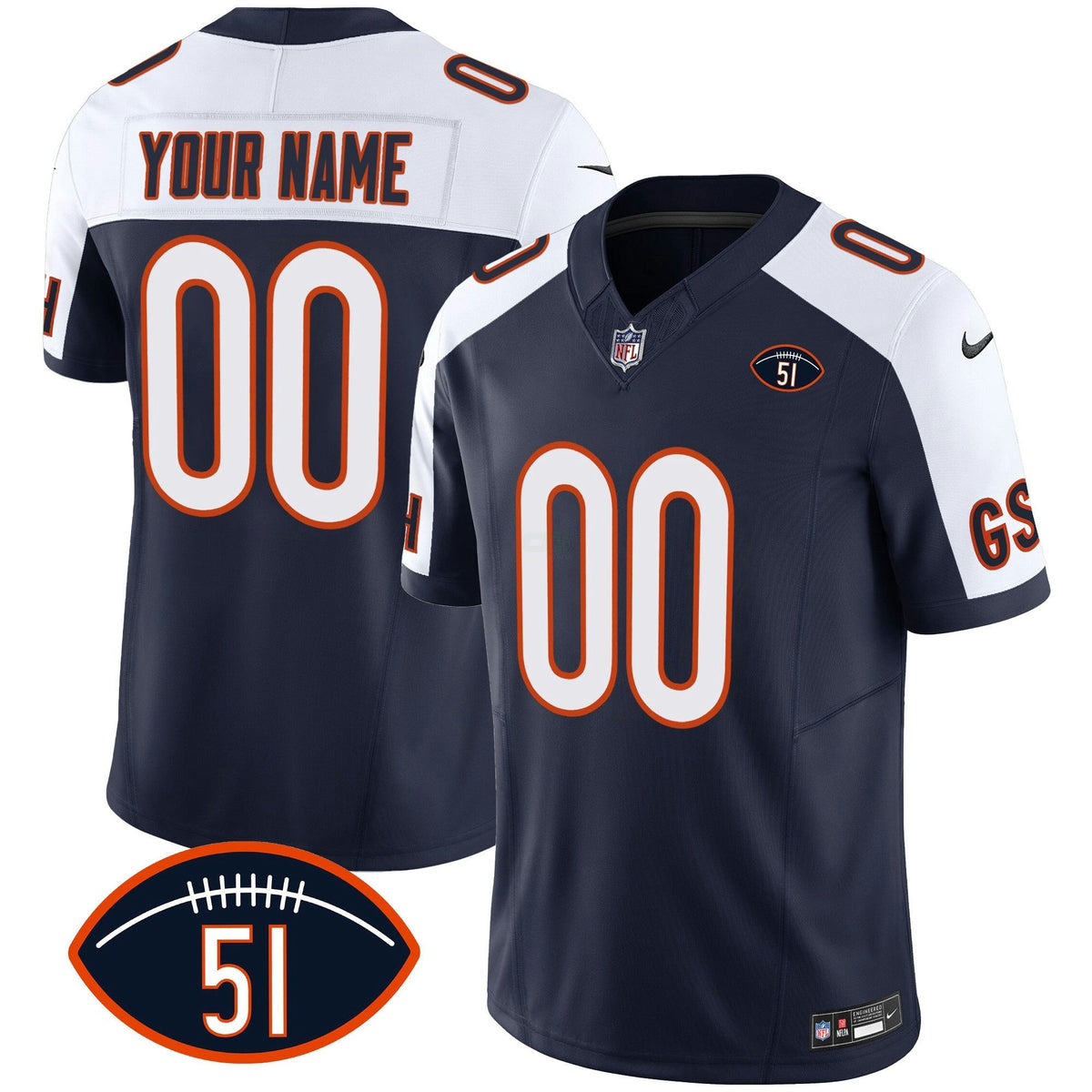 NFL Dick Butkus Patch GSH Vapor Jersey