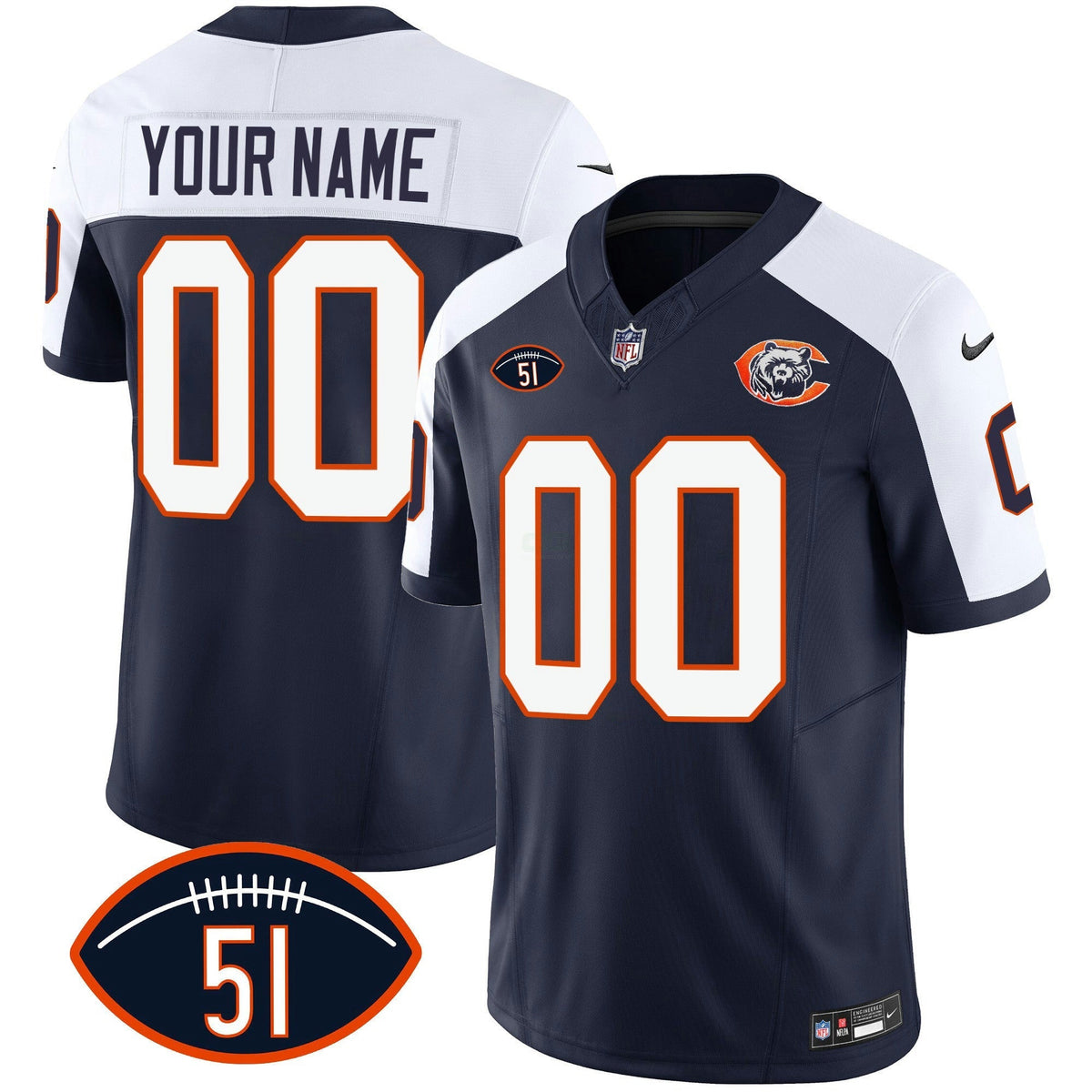 NFL Dick Butkus Patch Throwback Vapor Jersey