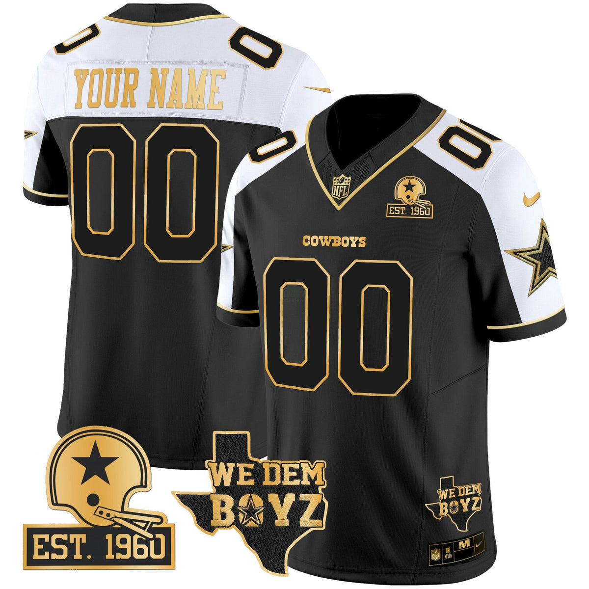 NFL Est. 1960 & We Dem Boyz Patch Gold Vapor Limited Jersey V2