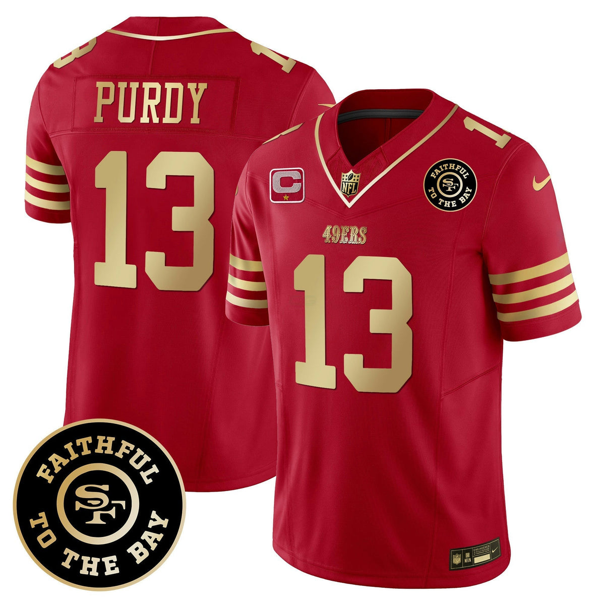 NFL Faithful To The Bay Patch Escarlate Gold Vapor Limited Jersey