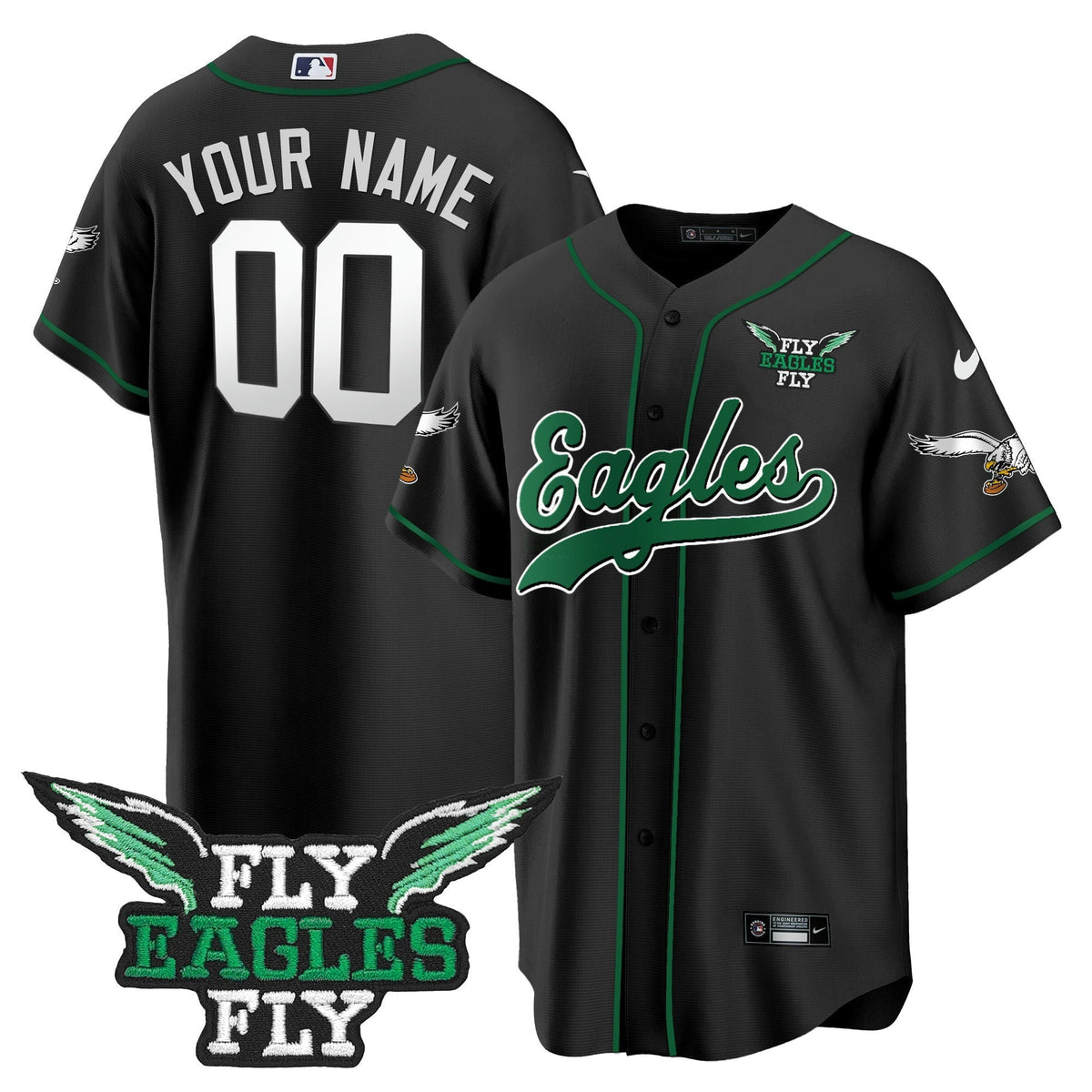 NFL Fly Fly Patch Throwback Kelly Green Jersey