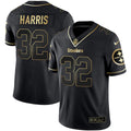 NFL Franco Harris Black Gold & White Gold Jersey