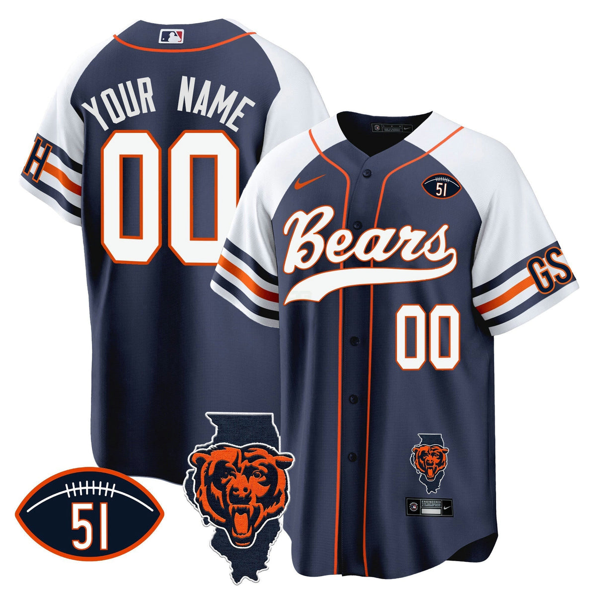 NFL Illinois Patch Jersey