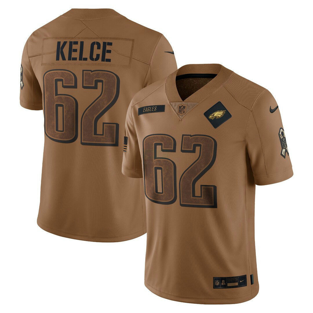 NFL Jason Kelce Philadelphia 2023 Salute To Service Limited Jersey - Marrom