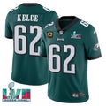 Jersey NFL Jason Kelce Super Bowl Patch Green Vapor Limited