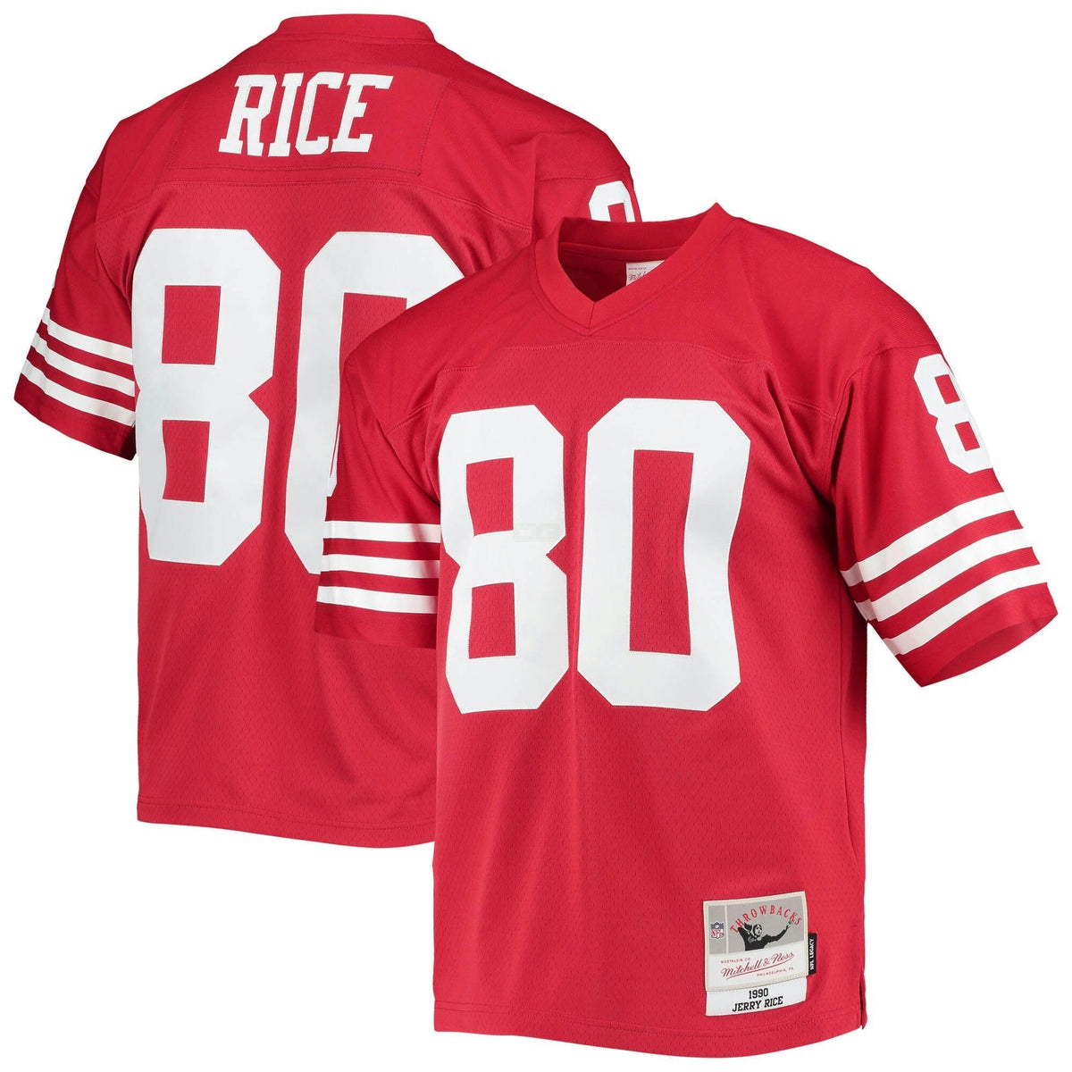 NFL Jerry Rice San Francisco 1990 Retired Scarlet Jersey - Red