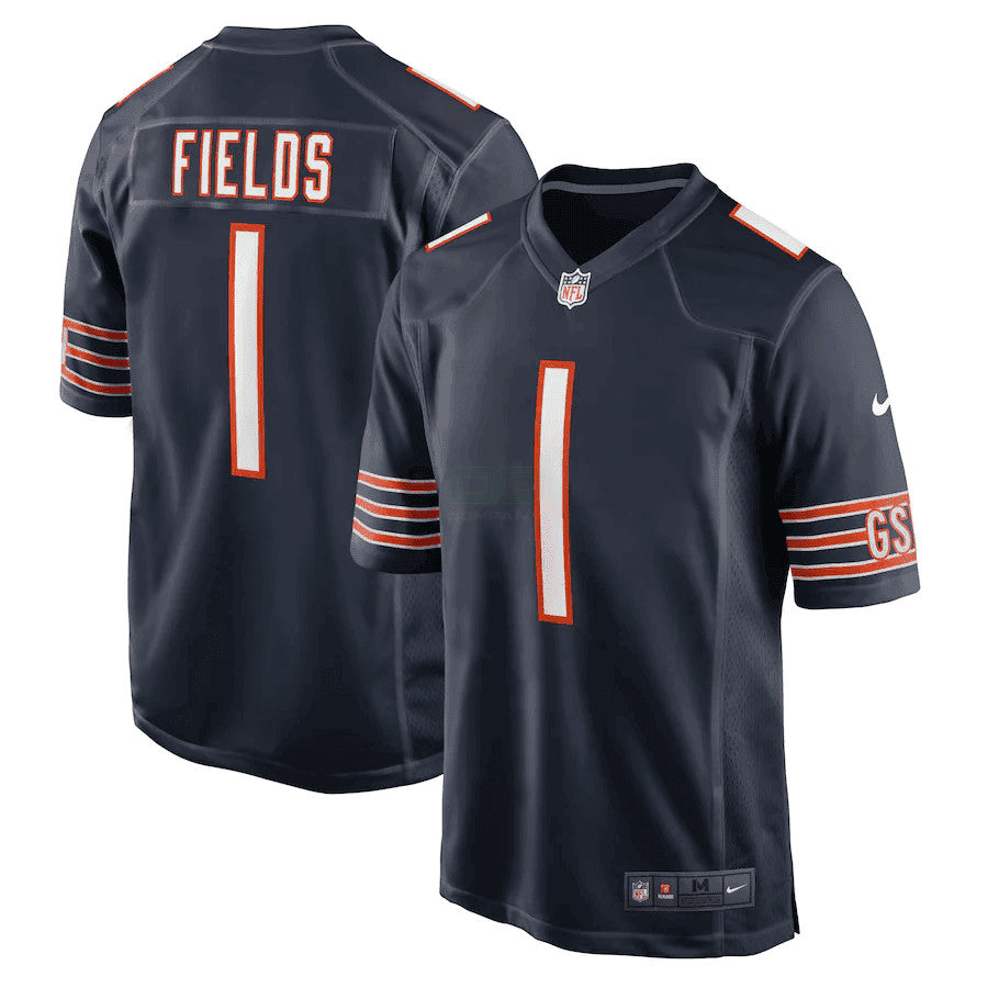 NFL Justin Fields Chicago GSH Navy Blue Game Jersey - Navy Blue