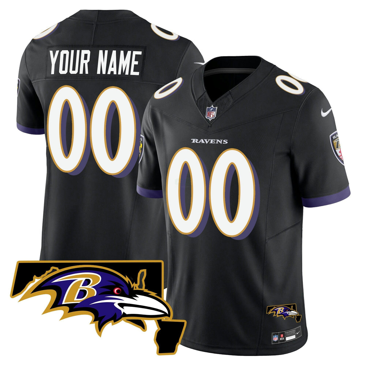 NFL Maryland Patch Vapor Limited Jersey