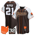 NFL Men’s #32 Jim Brown Memorial & Home Patch Jersey