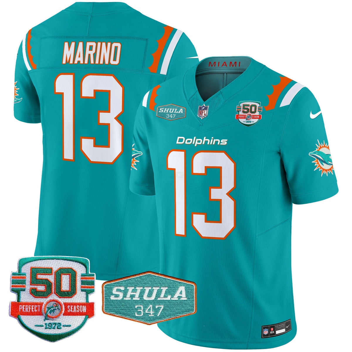 NFL Men’s 50th & Don Shula 347 Memorial Patch Vapor Limited Jersey