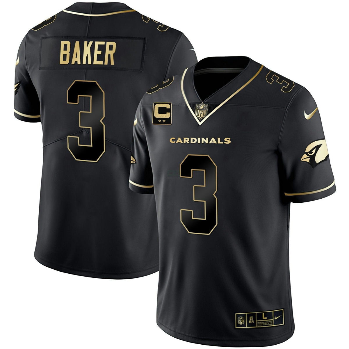 NFL Men’s Arizona Black Gold & White Gold Vapor Limited Jersey