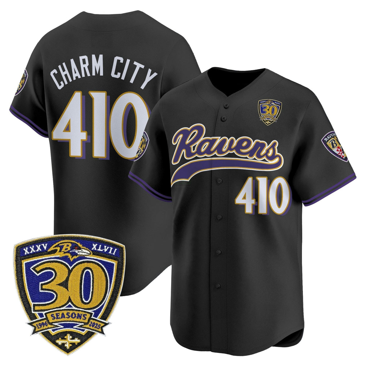 NFL Men’s Baltimore 2025 Vapor Jersey – 30th Anniversary Patch